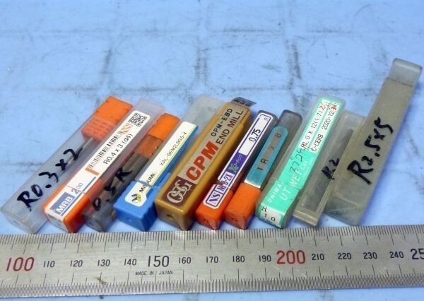 E760 超硬エンドミル 他 R0.3~R2.5 10本セット 中古拍卖