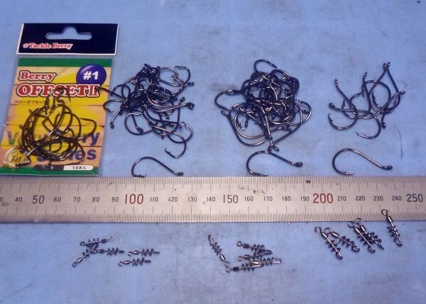 ET085 釣り道具 フック #1~2/0 ローリングスイベル #10~#6 色々 セット 置古し未使用品!拍卖