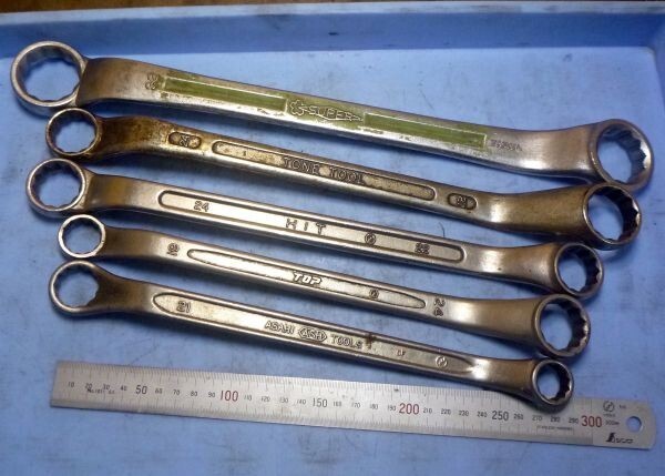 K739 両口メガネ ボックスレンチ 17-32 5本セット 中古拍卖