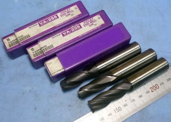 EA220 エンドミル スクエア 三菱 バイオレットエンドミル 丸15 3本セット 中古拍卖