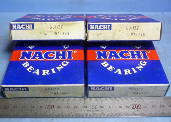 J185 軸受け ベアリング ラジアル NACHI 6011ZZ 4個セット 置古し未使用品!拍卖
