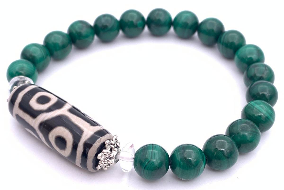 六眼天珠&マラカイトAAAのブレスレット拍卖