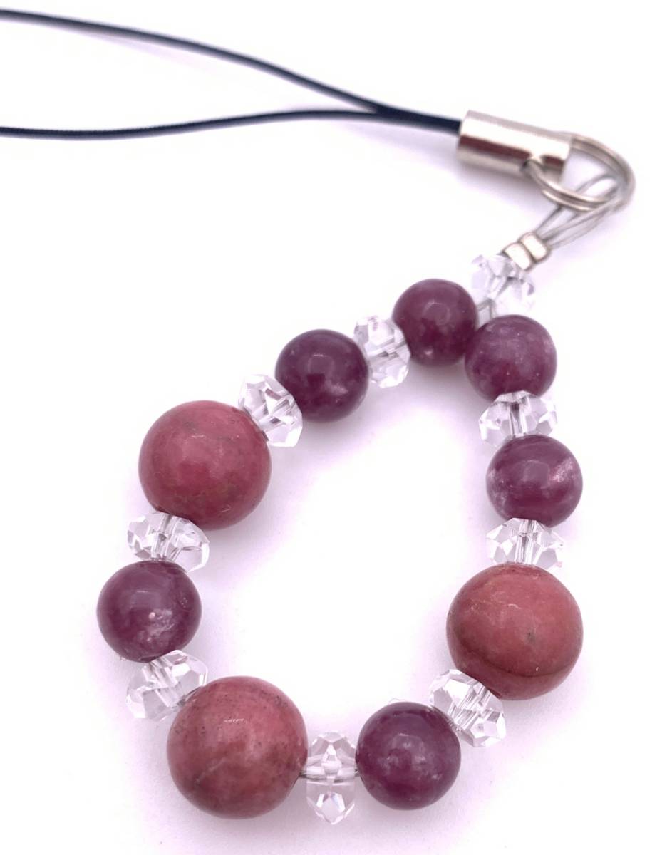 天然石ロードナイト& レピドライトのストラップ拍卖