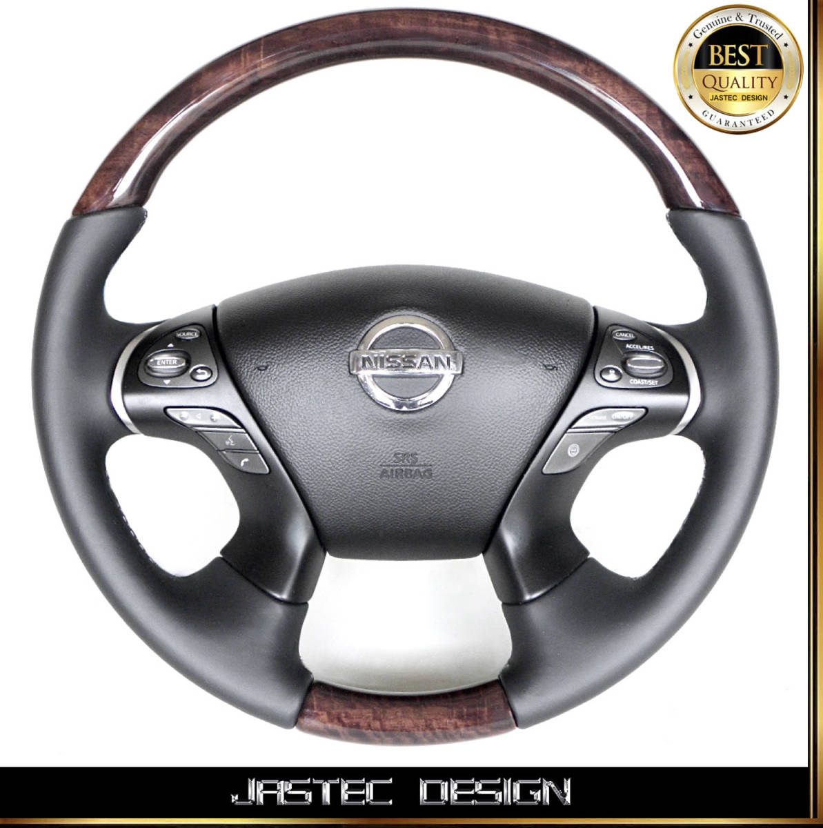 新品 受注生産品 日産 Y51 フーガ シーマ 高級 天然本木製 ウッドコンビステアリング STA-DESIGN by JASTEC DESIGN 拍卖