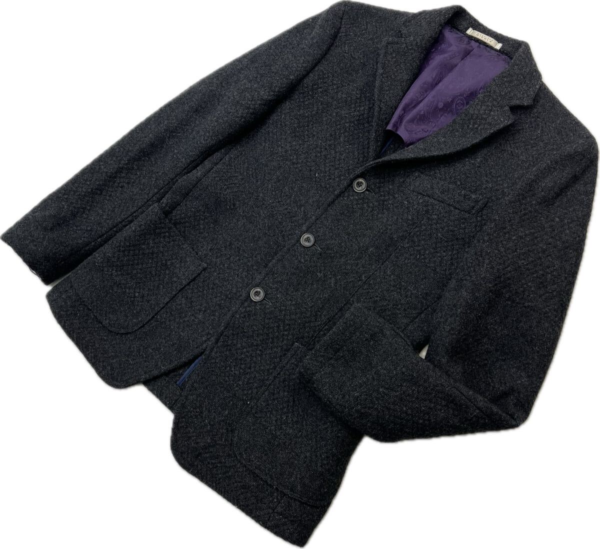 NICOLE ☆ ニコル ウール 3B テーラードジャケット グレー メンズ 48 秋冬 スタイリッシュ オフィス 大人カジュアル オンオフ■DF281拍卖