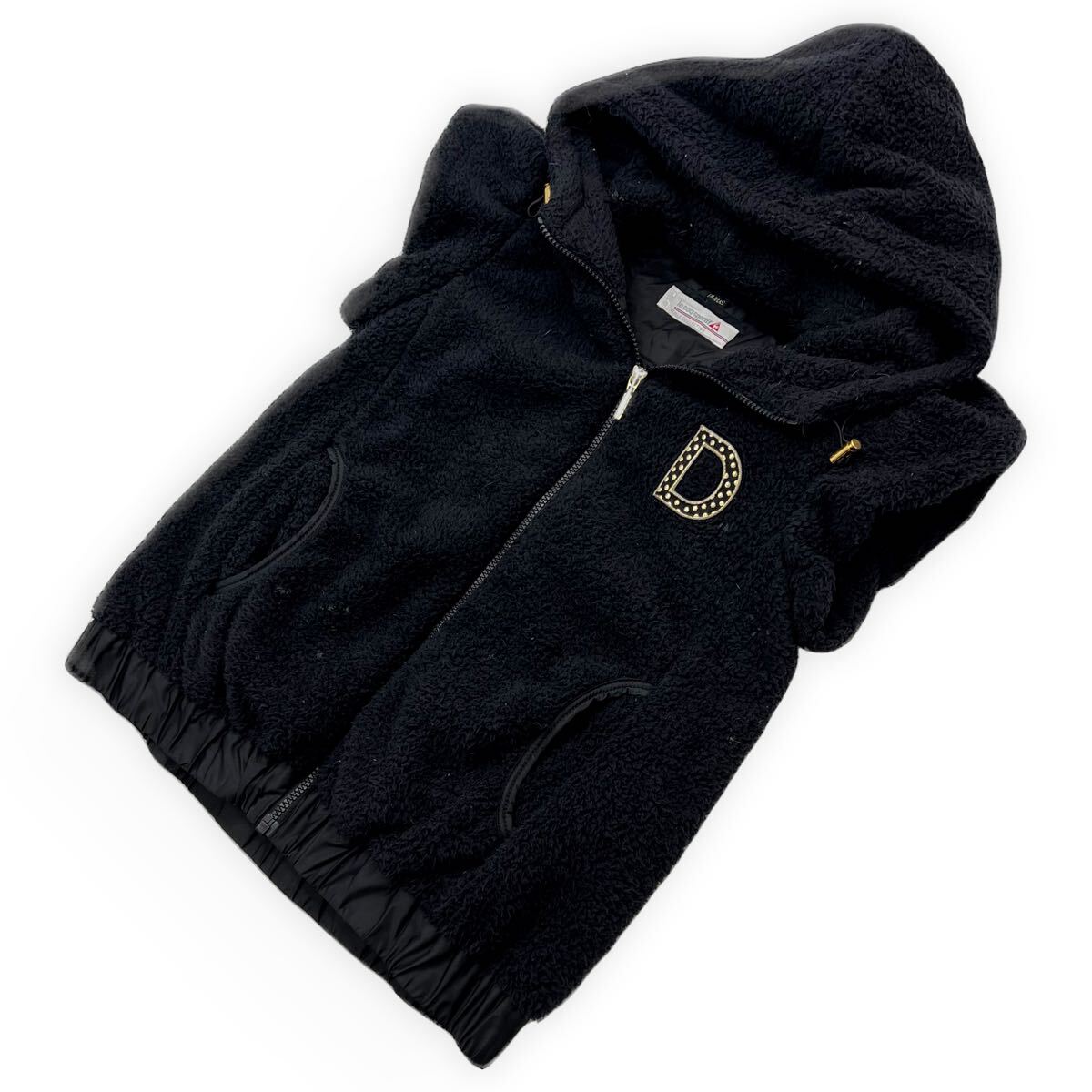 le coq sportif DURAS コラボ ルコックスポルティフ フリース ベスト フーディー ブラック M レディース 秋冬 ゴルフ タウンユース■DA321拍卖