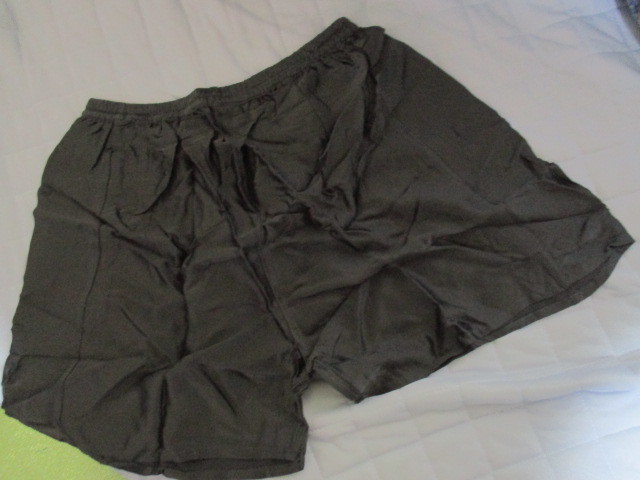 未使用 サテンシルク100%トランクス XL-XXL兼用 黒 1枚800円~+送料185円拍卖