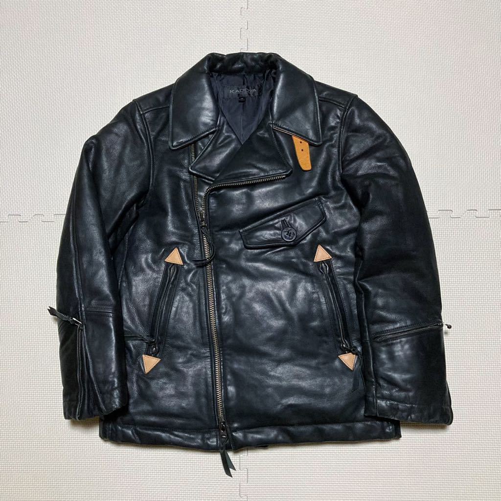 ★ KADOYA カドヤ PRC レザー ライダース ダウンジャケット M拍卖