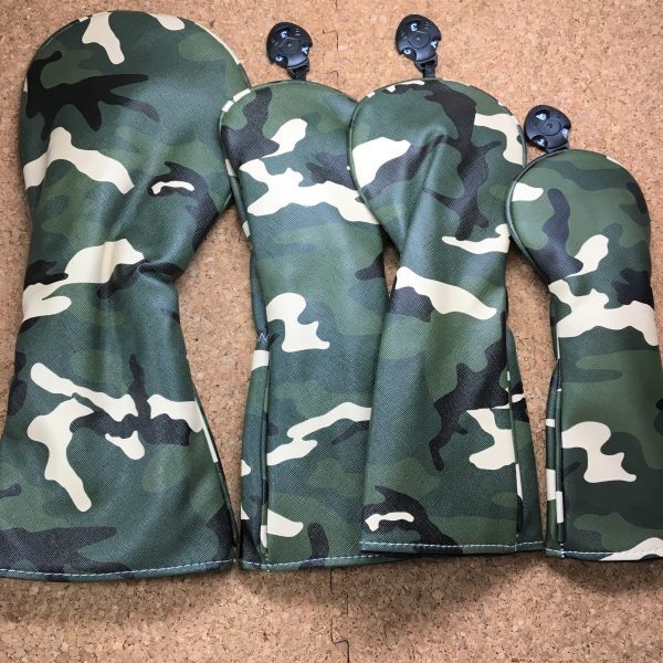 【未使用】 ゴルフヘッドカバー4個セット 迷彩グリーン ウッドカバーセット拍卖