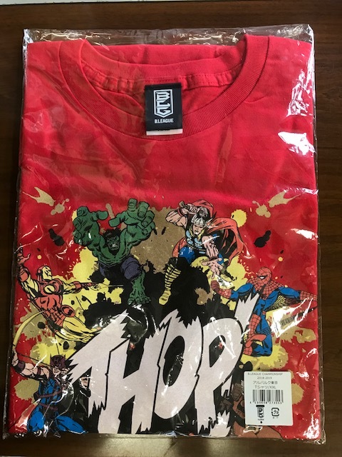アルバルク東京 Tシャツ サイズM Bリーグ 2018-2019シーズン チャンピオンシップ マーベル(MARVEL)拍卖