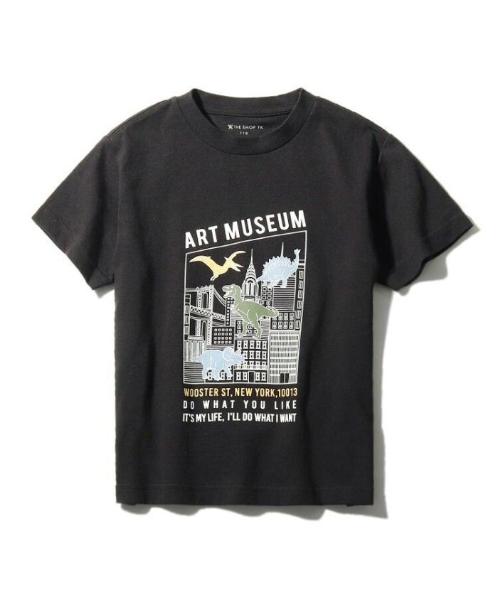 新品 THE SHOP TK(Kids) 恐竜アートTシャツ ブラック 15(150cm) 定価1089円拍卖