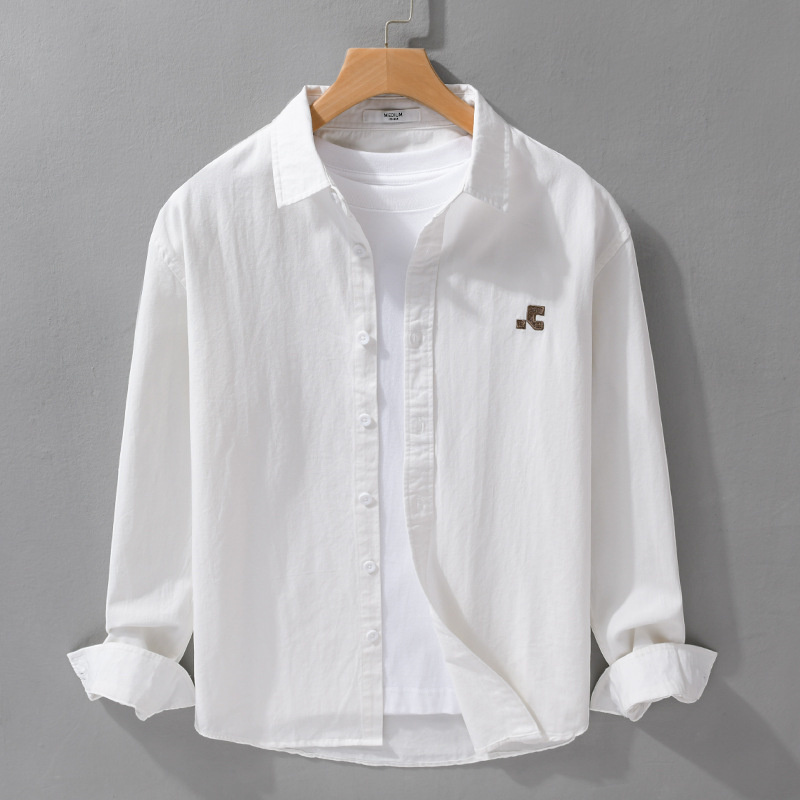 新販売 長袖シャツ トップス カジュアルシャツ シャツジャケット コットンシャツ メンズ*新品 シャツ【9982】白【M-3XL選択】拍卖