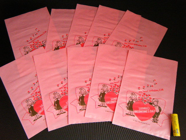 非売品 サンリオショップ バレンタイン用 ギフトバック 10枚♪ザ ボードビルデュオ SANRIO 1989年 業務用 サンリオ ギフトゲート レア物拍卖