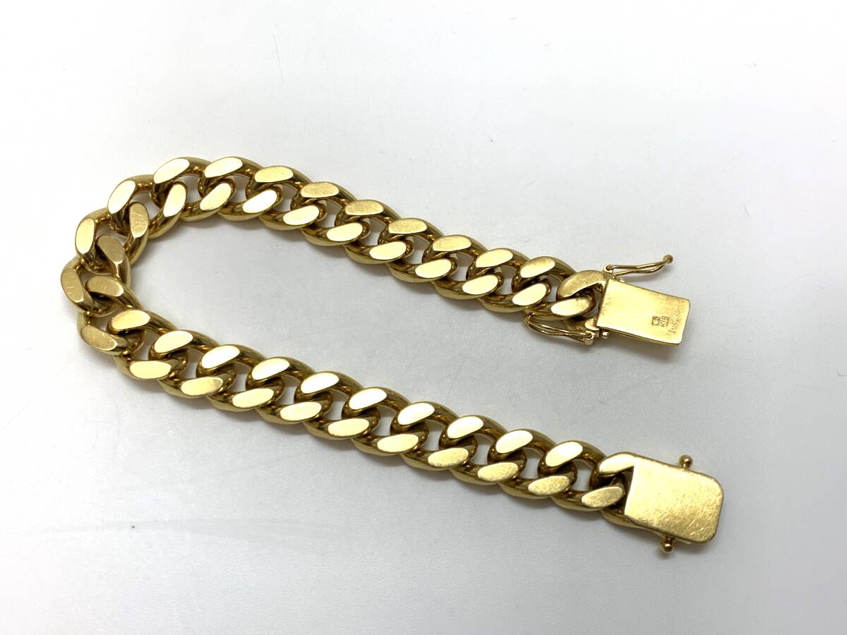 【送料無料】K18 18金 喜平2面 キヘイ ブレスレット 長さ21cm 100.9g GOLD ゴールド セーフティ 投資 店舗受取り可拍卖