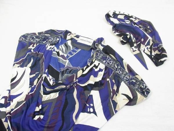 ■■エミリオプッチ★美図柄ワンピース(ブルーパープル系)38■■拍卖