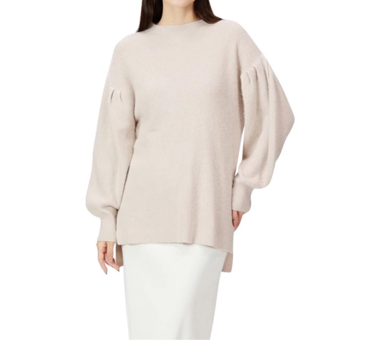 新品SNIDEL(スナイデル) オーバーサイズニットプルオーバー SWNT214006 レディース長袖ベージュカットソーセーター拍卖