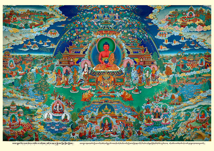 チベット仏教 仏画 A3サイズ: 297×420mm 世界観 曼荼羅拍卖