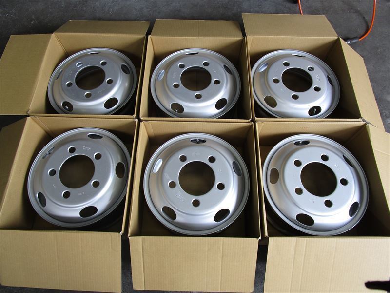 送料無料 いすゞエルフ マツダタイタン 日産アトラス TOPY製 TB TK16×5.5J 116.5-8 両面再塗装 6本セット拍卖
