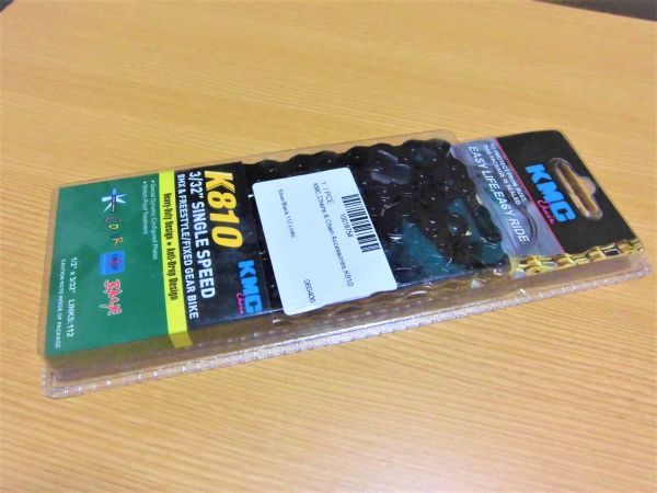 KMC K810 Single Speed Black,112 Links チェーン シングルチェーン ミッシングリンク付 BMX拍卖