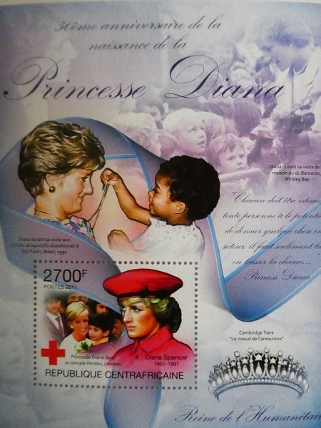 中央アフリカ切手『ダイアナ妃』2011拍卖