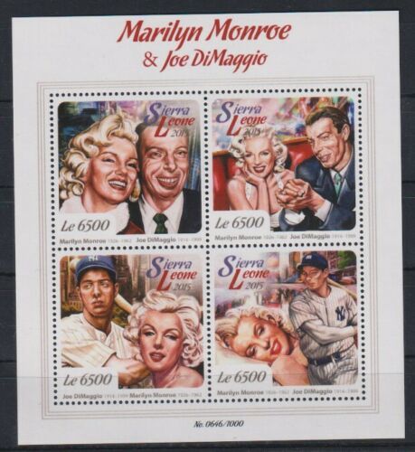 シエラレオネ切手『マリリン・モンロー』4枚シート 2015拍卖