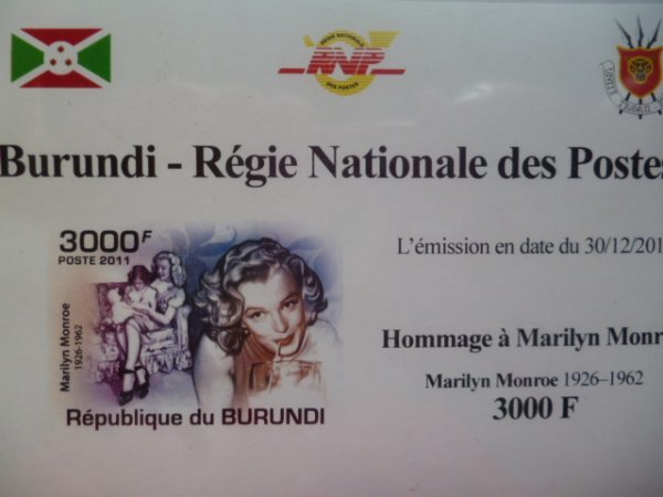特価!(画像8枚) ブルンジ切手『マリリンモンロー』無目打 8シートセット 2011拍卖