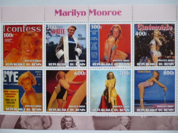 ベナン切手『マリリン・モンロー』8枚シート 2003拍卖