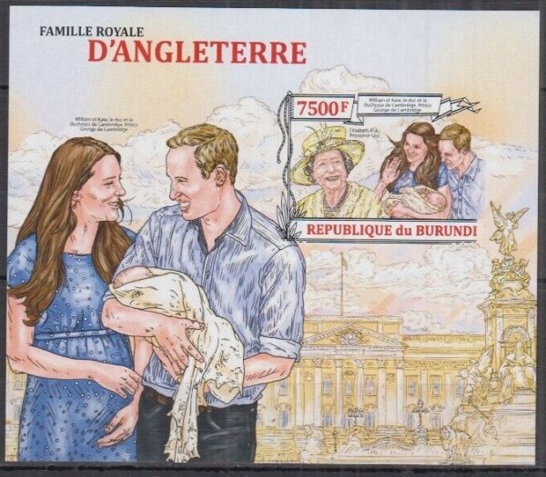 ブルンジ切手『イギリス王室』無目打拍卖