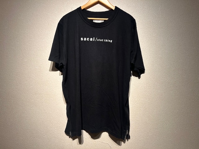 ♪送料無料★sacai × Clot★半袖カットソー★Crew Neck Tee★サイドジップ★サカイ × クロット★Tシャツ★AD2018★18-01865M★黒★M♪拍卖
