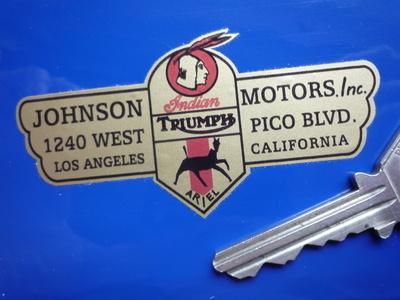 ★送料無料★ Johnson Motors Inc Triumph Ariel トライアンフ カッティング ステッカー デカール拍卖