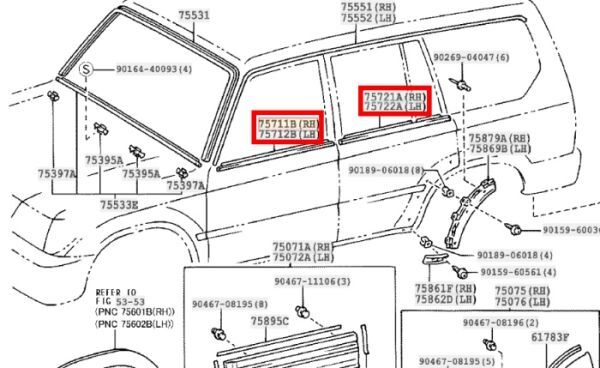 ★新品★ トヨタ純正 TOYOTA LAND CRUISER PRADO KDJ9#,KZJ9#,RZJ9#,VZJ9# フロントドア リヤドア ベルト モールディング 前後左右一式拍卖