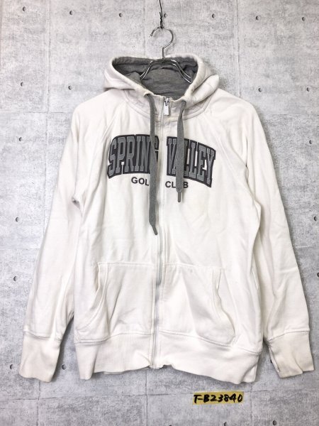 ANTIGUA メンズ 裏起毛 ジップパーカー M 白拍卖