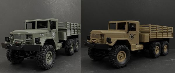 【完成品RTR2台セット】WPL B-16 2.4GHz 1/16 6WD RTR ミリタリートラックラジコン 緑・茶 ●技術基準適合証明済 ☆軍用トラックラジコン拍卖