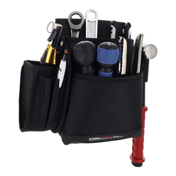 【サイドにホルダー付きの腰袋】DBLTACT ホルダー付き3段腰袋 DT-32-BK ※581950拍卖