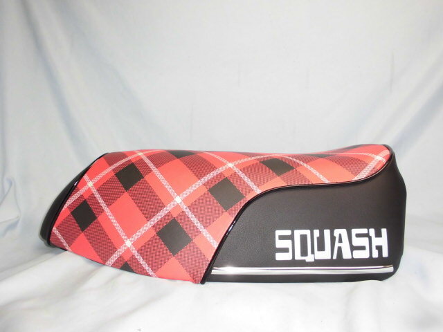 ■スカッシュ ノーマル風 赤チェック柄&ブラック メッキモール付 純正張替え シート ピンスカ スカピン SQUASH AB11拍卖