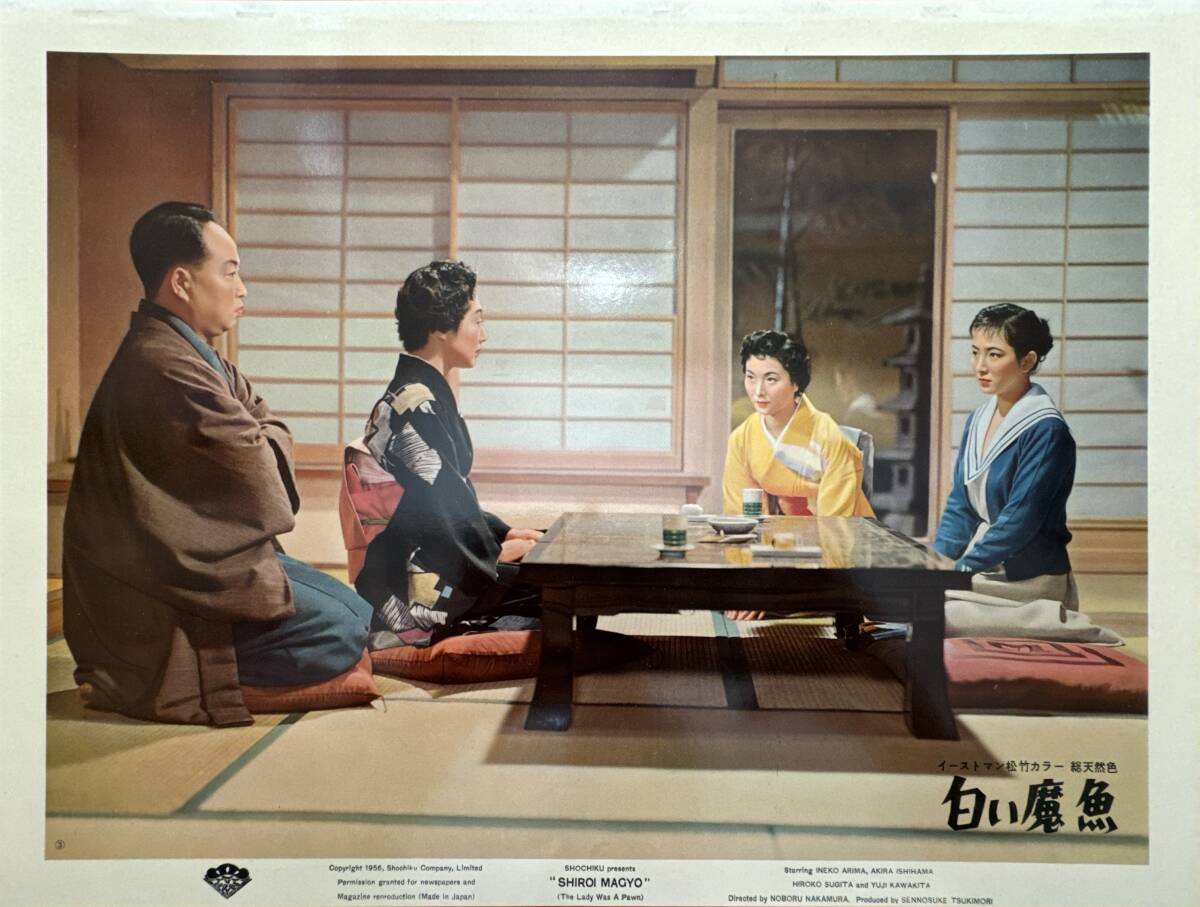 ly01580『白い魔魚』ロビーカード 中村登 有馬稲子 石浜朗 高峰三枝子 川喜多雄二 杉田弘子 上原謙拍卖