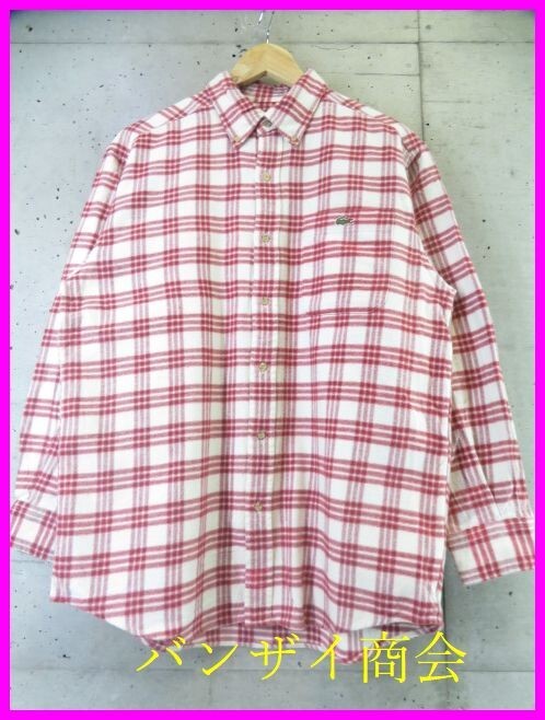 005c248◆良品です◆LACOSTE ラコステ 長袖チェックネルシャツ 3/ポロシャツ/ジャケット/スイングトップ/ブルゾン/ニット/コート/パンツ拍卖