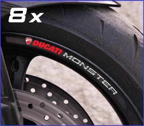 DUCATI MONSTER ホイールリムステッカー 8枚セット ドカティ モンスター S039拍卖