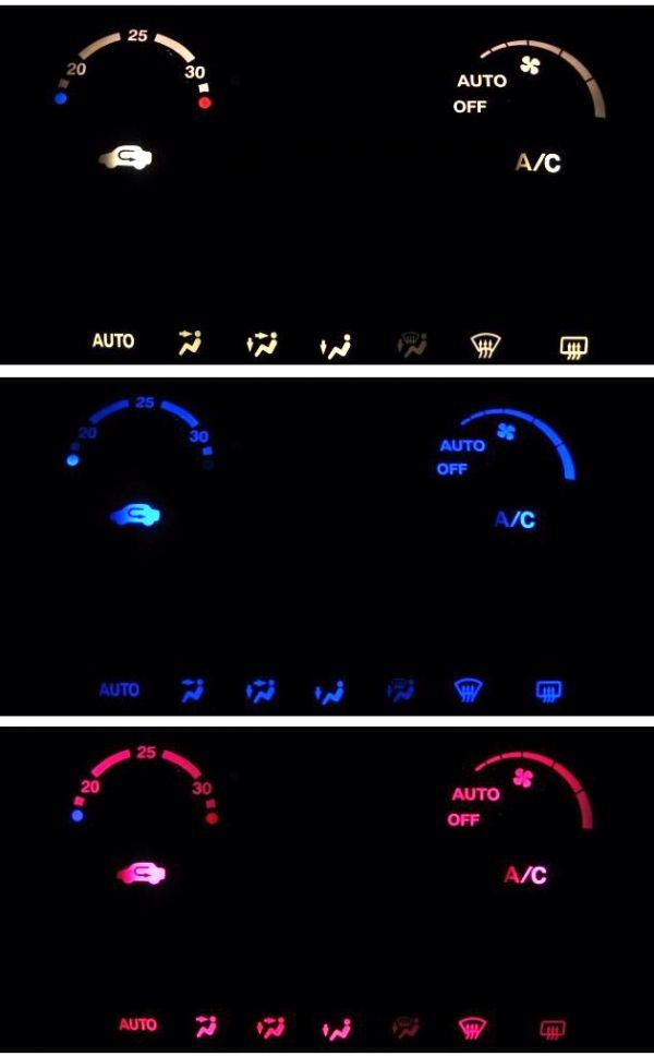 ステップワゴン RF3/RF4 エアコンパネルLED照明!レッド拍卖