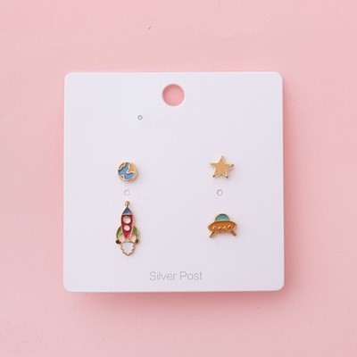 ピアス 宇宙 ロケット スター 韓国 レディース ペガサス アシンメトリー スタイル 愛らしい エナメル スーツ コレクション 飛行士 #C67-12拍卖