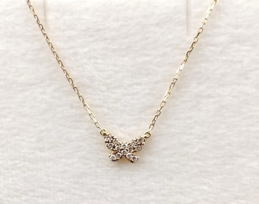 新品 正規品 AHKAH アーカー ネックレス 箱紙袋 バタフライ ダイヤモンド プレゼント 拍卖