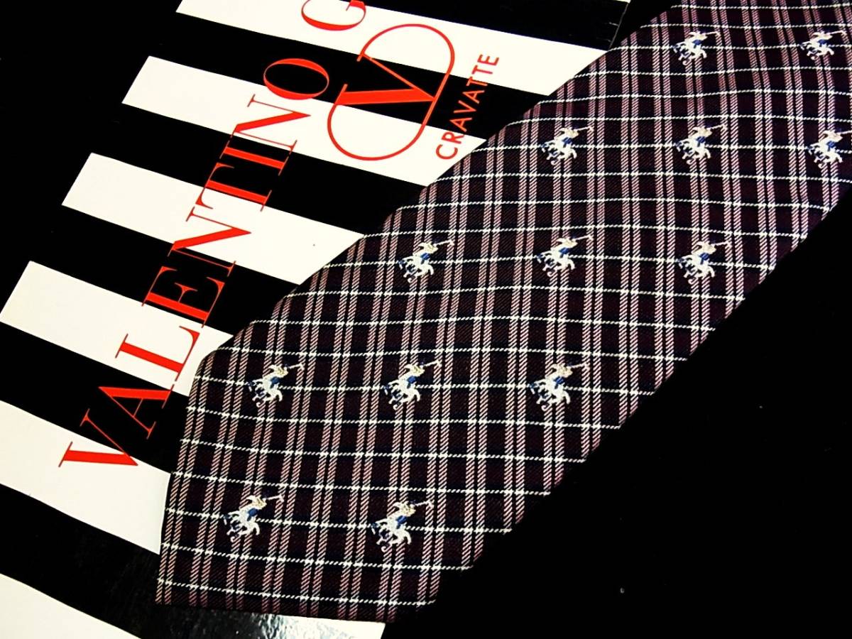 ♪RA1772♪美品ヴァレンティノ【ポロ・乗馬】ネクタイ♪拍卖