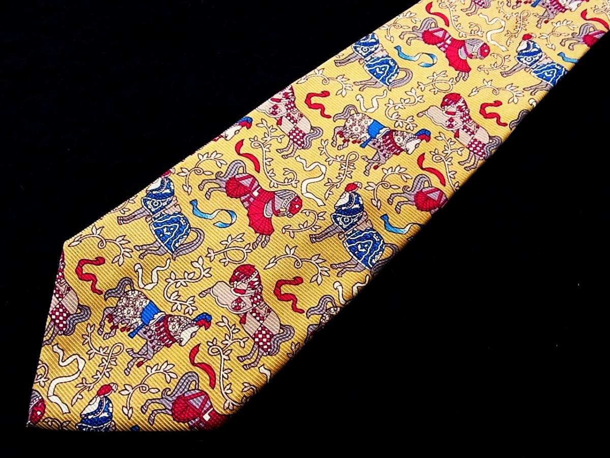 ♪RA1746♪美品ロザリアパラッゾ【着飾られた馬・動物】ネクタイ♪拍卖