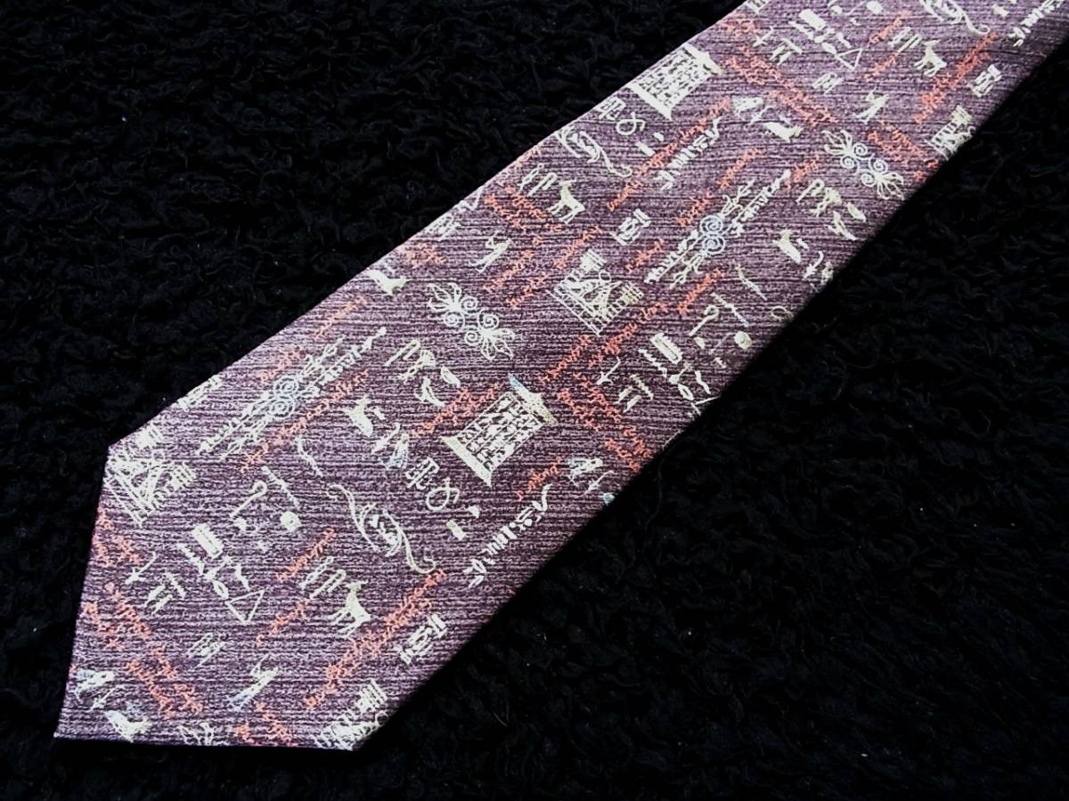 ♪RA1736♪美品ミユキ コスギ【エジプト・壁画・デザイナー】ネクタイ♪拍卖