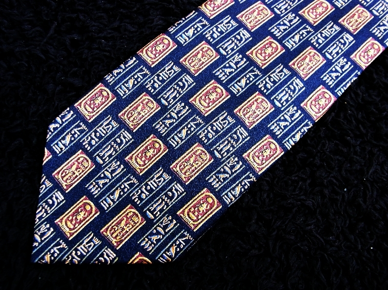 ♪RA1766♪美品ファラゴ【エジプト・壁画・石像】ネクタイ♪拍卖