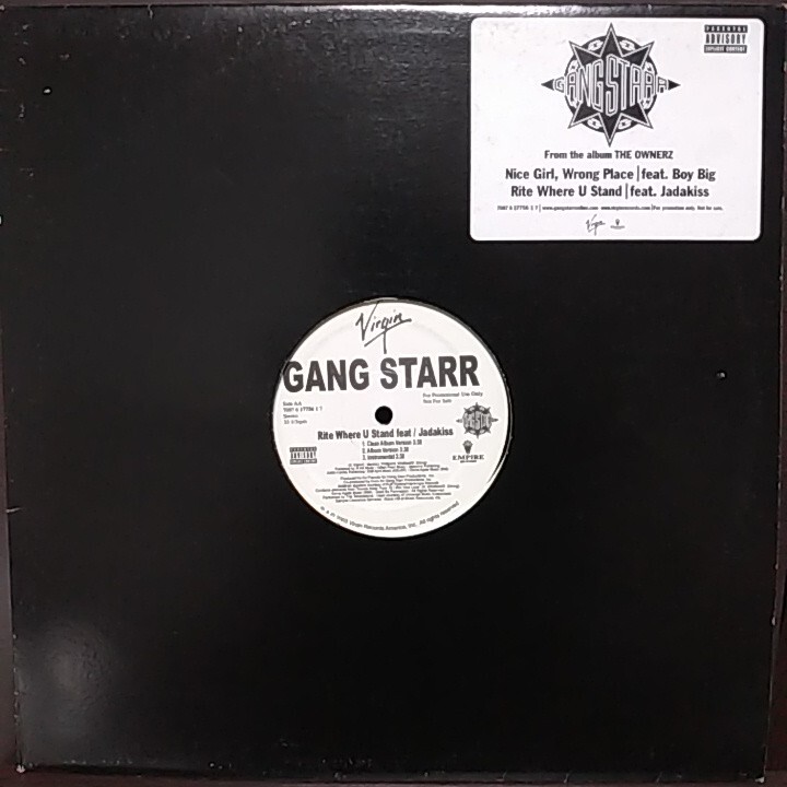 12inch US PROMO盤/GANG STARR NICE GIRL WRONG PLACE拍卖