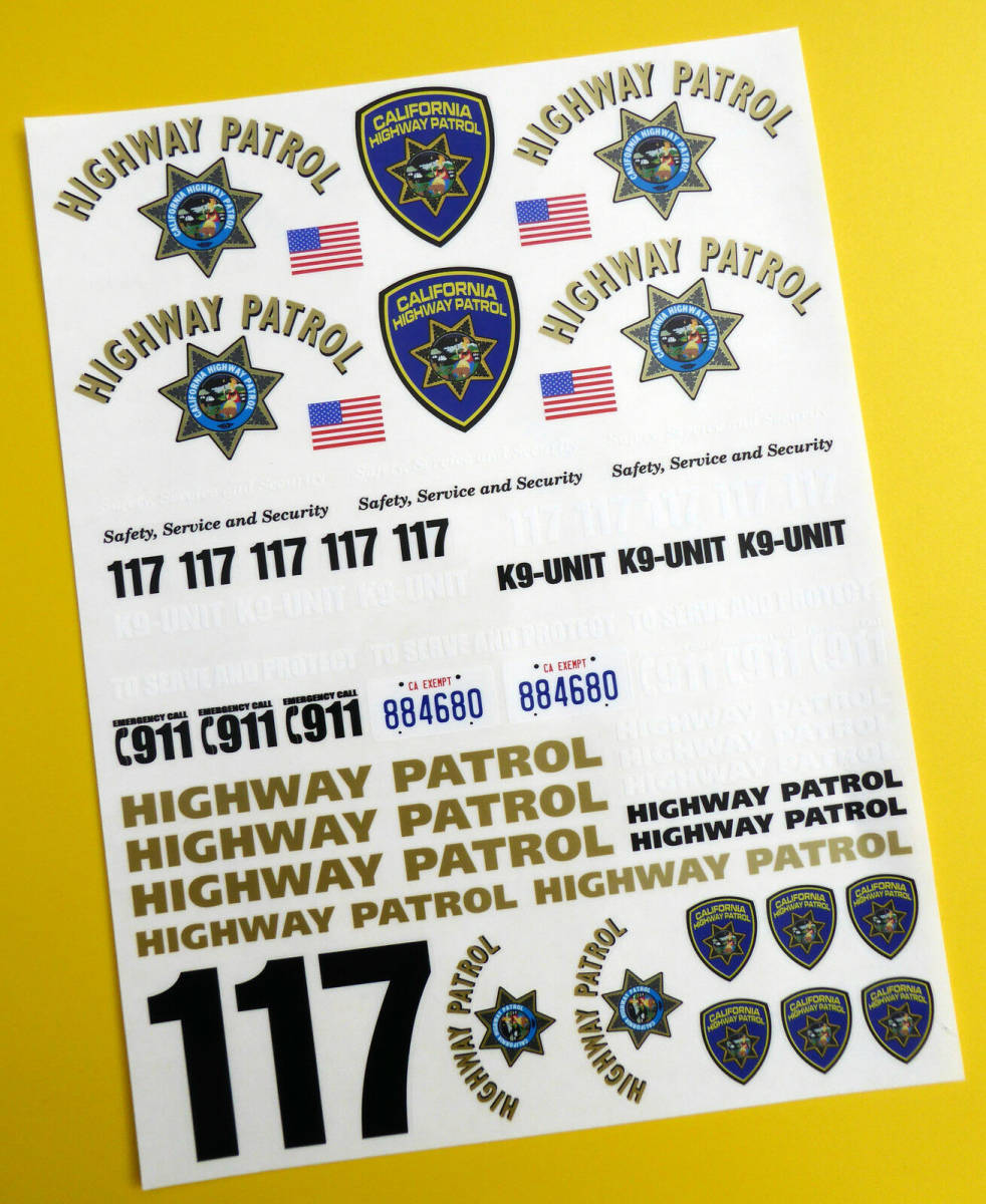 海外 限定品 送料込み RC SCALE CALIFORNIA HIGHWAY PATROL CHiPs カリフォルニア ステッカー デカール セット拍卖
