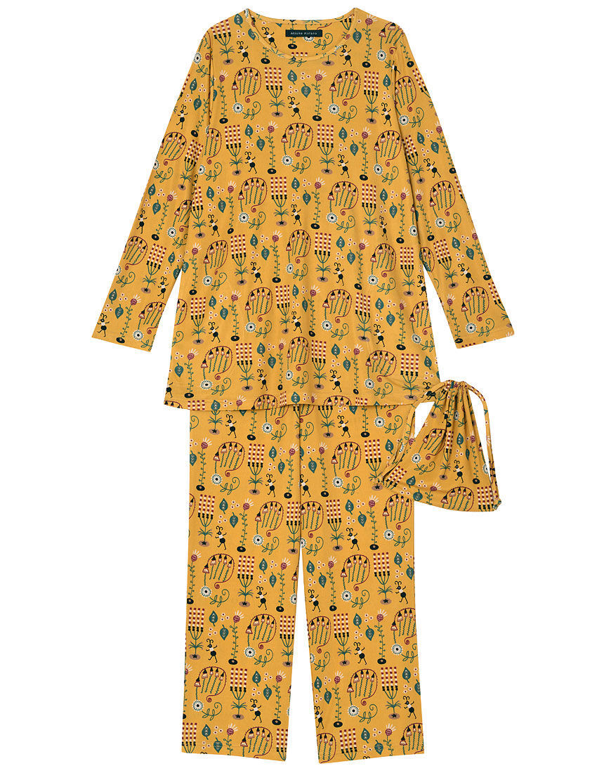 45%OFF 希少 新品 ワコール マタノアツコ M 絹 シルクニット パジャマ シルク100% 長袖 ロングパンツ 412★拍卖