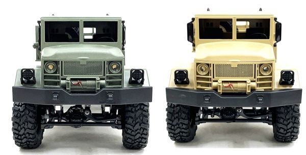 【塗装済み完成品2台セット】WPL B-16 2.4GHz 1/16 6WD RTR ミリタリートラックラジコン 緑・茶 ☆軍用トラックラジコン拍卖