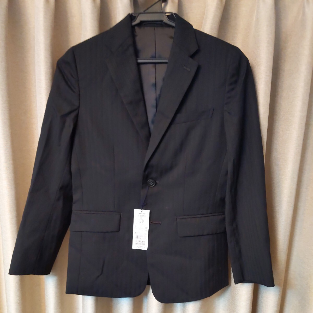 ■新品未使用■コムサエンジェル■シャドーストライプジャケット 黒■140cm■高級 定価28600円 ■52拍卖